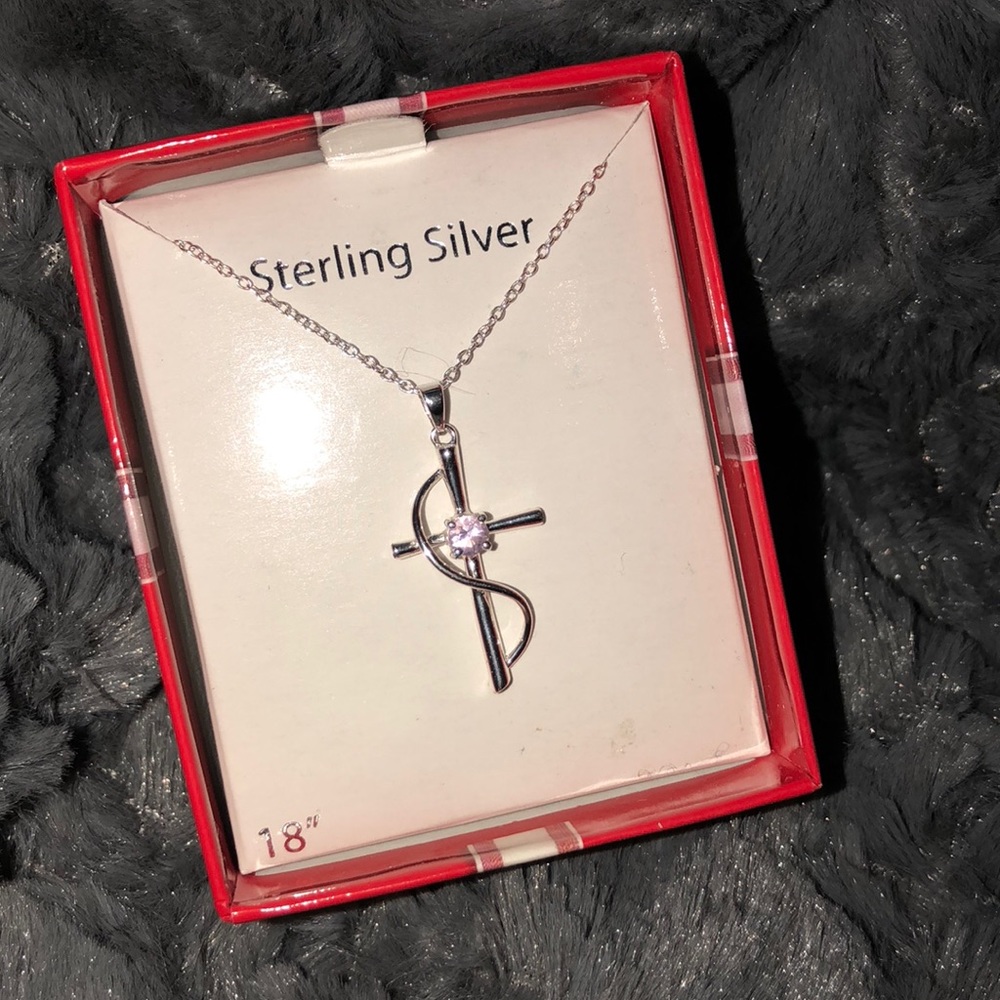 Sterling silver cross necklace